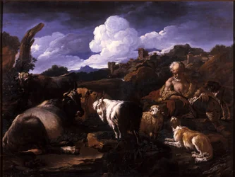 Herdsman with His Flock